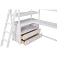 thumbnail image 4 of MAYEERTY Twin Size Loft Bed - Desk, Shelves & 2 Built-in Drawers, White, 4 of 16