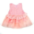 thumbnail image 6 of GYRATEDREAM Toddler Girls Princess Dress Lace Floral Print Dress Crew Neck Tutu Tulle Skirt Summer Dresses for 10-12M, 6 of 9