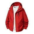 thumbnail image 2 of Chaqueta Para Hombre Cameland Men's Fashion Casual Half Zip Collar Hooded Windproof Outdoor Sports Trendy Jacket Windbreaker Red M, 2 of 9