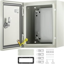 VEVOR NEMA Metal Case, 10 x 8 x 6'' NEMA 4X Metal Electric Enclosure, IP66 Water & Dust Resistant, Suitable for Both Outdoor & Indoor Use, Includes Mounting Plate