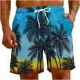 thumbnail image 2 of Aloohaidyvio George Mens Summer Hawaiian Beach Surf Pants With Pockets Quick Dry Sports Drawstring Shorts, 2 of 6