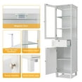 thumbnail image 6 of Tall Bathroom Cabinet with Doors and Shelves, Slim Storage Tower with Drawer and Adjustable Shelves, Narrow Bathroom Cabinet, Linen Cabinet for Bedroom, Living Room (White, 15.7"L x 15.7"W x 63"H), 6 of 9