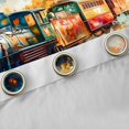thumbnail image 4 of Manfei Cartoon Train Kitchen Curtains,Multicolor Smoke Pattern Black Out Curtains Pack of 2 (42x63 Each), 4 of 7