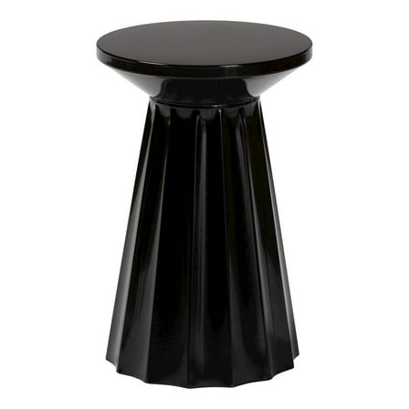 Baxton Studio Ulmer Metal Scalloped Side Table Modern Round Accent Table