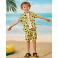 thumbnail image 6 of CARETOO Toddler Baby Boy Clothes Hawaiian Outfit Shorts Sets Printed Button Down Shirt and Shorts Summer Beach Clothes Size 12-18 Months, 6 of 18