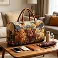 thumbnail image 5 of Vintage Patchwork Quilted Travel Bag Printed Quilted Duffle Bag With Strap,Printed Retro Weekender Luggage Retro Style For Everyday Travel, 5 of 7