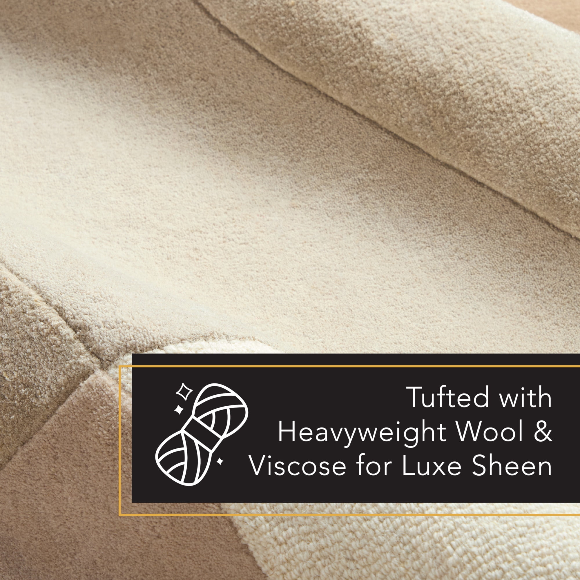 TOWN & COUNTRY LUXE Olso Abstract Colorblock Handcrafted Wool Area Rug, Beige/Brown/Greige, 9"x12"