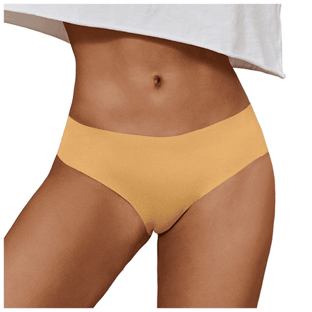Fulorrnie Underwear for Women Plus Size Seamless Sport Comfort Panties Bikini Hipster Elastic Waist Breathable Panty Yellow XL