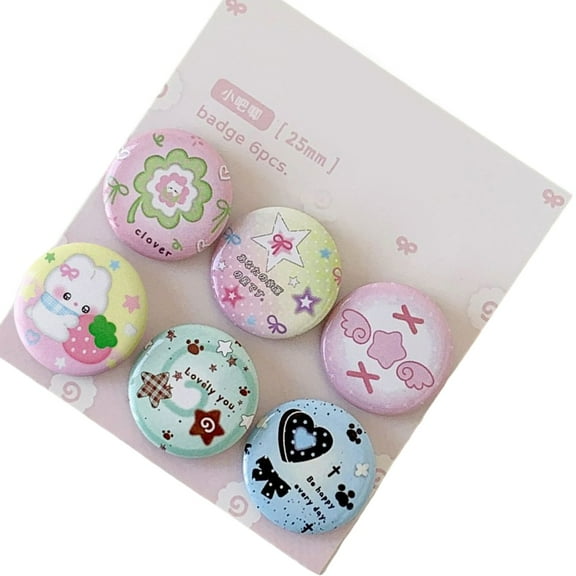 6Pcs Cartoon Metal Enamel Pins Decorative Brooch Badges Pins For Backpacks Bag