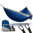 thumbnail image 1 of Hamaca de camping Bear Butt con paracaídas doble azul/gris para 2 personas, 1 of 7
