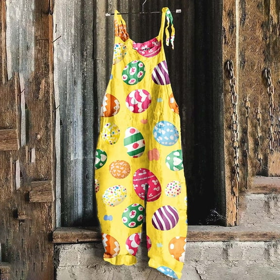 Delliss Women's Color Block Sleeveless Wide Leg Jumpsuit Comfy Pant Rompers Casual Loose Plus Size Jumpers Watermelon Red L