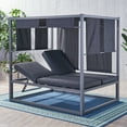 thumbnail image 2 of Chad Outdoor Aluminum Daybed with Canopy, Dark Grey, Grey, 2 of 10