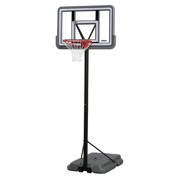 Lifetime 44" Portable Adjustable Basketball Hoop w/ Shatterproof Backboard, Gray