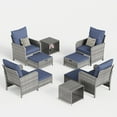thumbnail image 7 of ELPOSUN 10 Piece Patio Furniture Set, Outdoor Patio Conversation Rattan Chair with Ottomans w/Storage Coffee Table for Pati ,Navy, 7 of 7