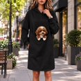 thumbnail image 5 of LWFFDAW Long Pet Pouch Hoodie Dress for Women with Dog Carrier Pockets Oversized Hoodie Fall Winter Loose Casual Hooded Sweatshirt Dress, 5 of 10