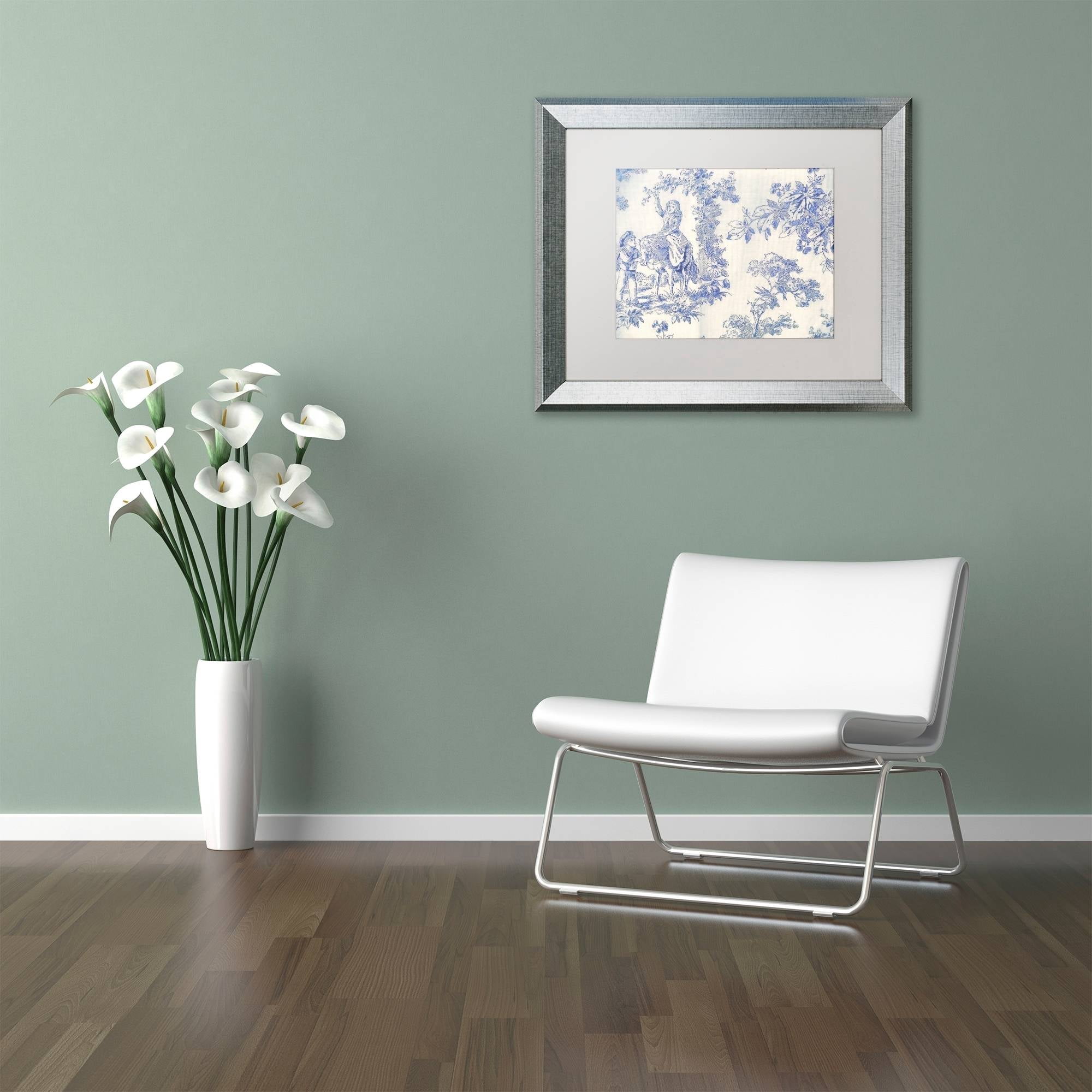 Trademark Fine Art "Toile Fabrics VI" Canvas Art by Color Bakery White Matte, Silver Frame