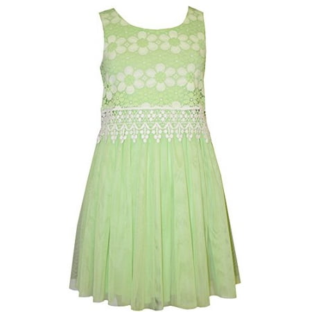 Bonnie Jean Tween Girls Lime Lace Tulle Dress 7
