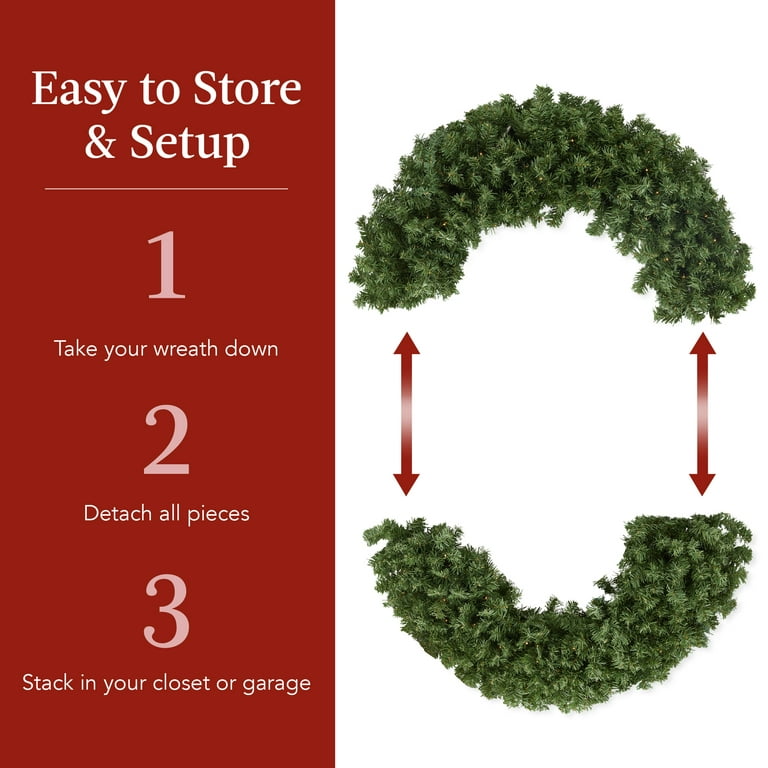 Best Choice Products 48in Pre-Lit Outdoor Christmas Wreath, LED