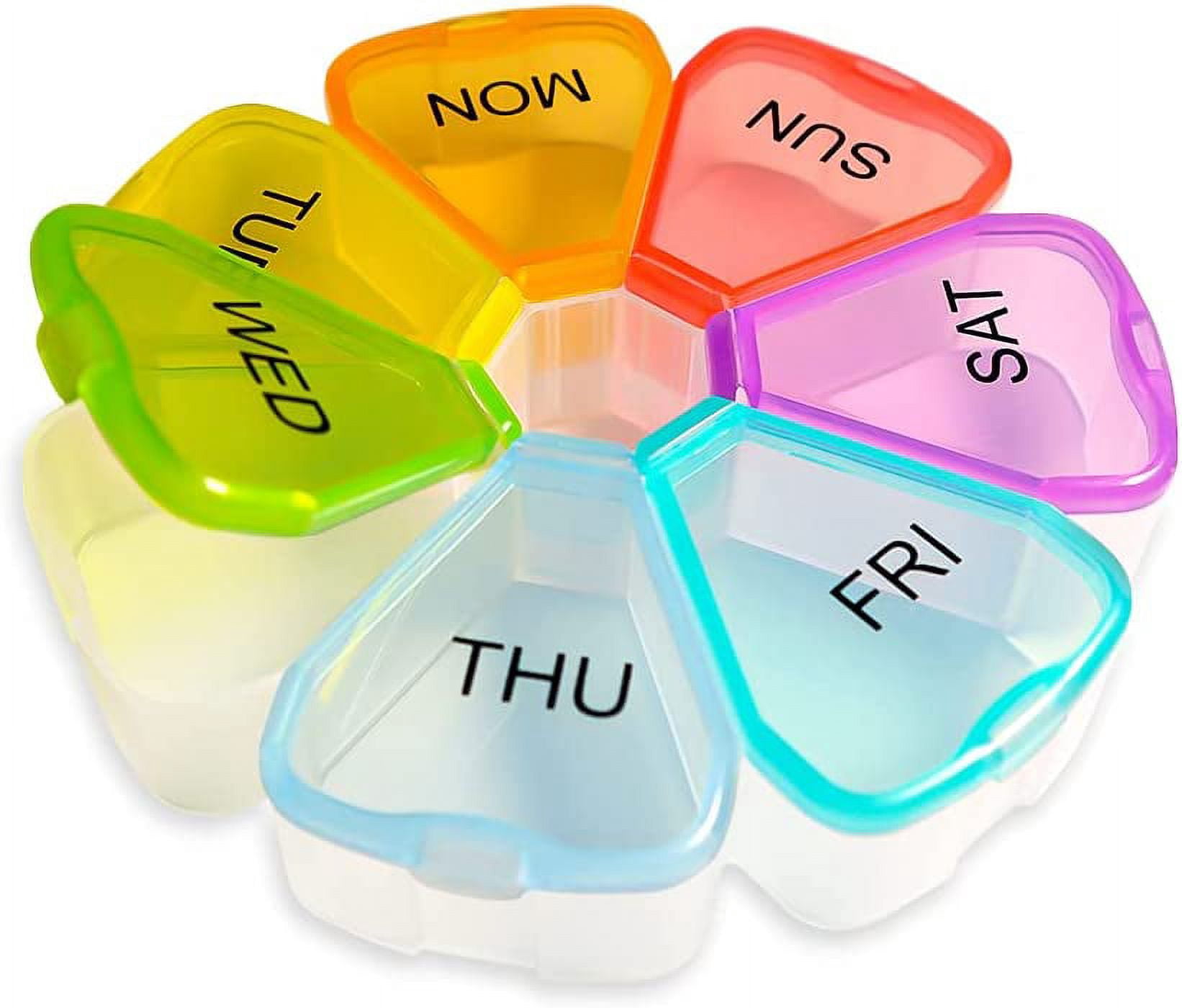 Pill Organizer, Weekly Pill Organizer, Pill Box, Medicine Organizer, Pill Case, Pill Container, Pill Box 7 Day, Pill Holder, Travel Pill Case (Colorful)