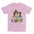 thumbnail image 1 of Camiseta de algodón para hombre y mujer, camisa con estampado de dibujos animados, mono, cuello redondo, manga corta de gran tamaño, 1 of 7