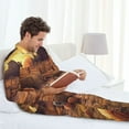 thumbnail image 3 of Halloween Costumes Mens Pajamas Set, Halloween Farm Pumpkin Ghost Halloween Pajamas Button Down Long Sleeve Loungewear Halloween Sleepwear Pjs sets for Men, 3 of 7