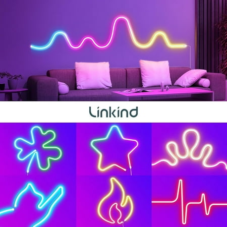 Linkind - Neon Rope Lights 120" with Music Sync - Multicolor