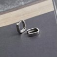 thumbnail image 2 of QQTDFG 925 Sterling Silver Simple Wide Square Huggie Hoop Earrings for Men Women A1797-Silver, 2 of 3
