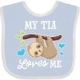 thumbnail image 3 of Inktastic My Tia Loves Me with Sloth and Hearts Boys or Girls Baby Bib, 3 of 4