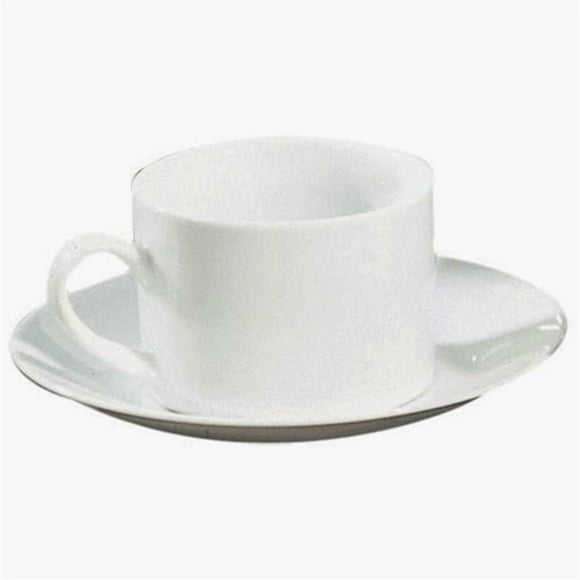 Ten Strawberry Street Royal White - 8 Oz Can Cup And Saucer - Set Of 6