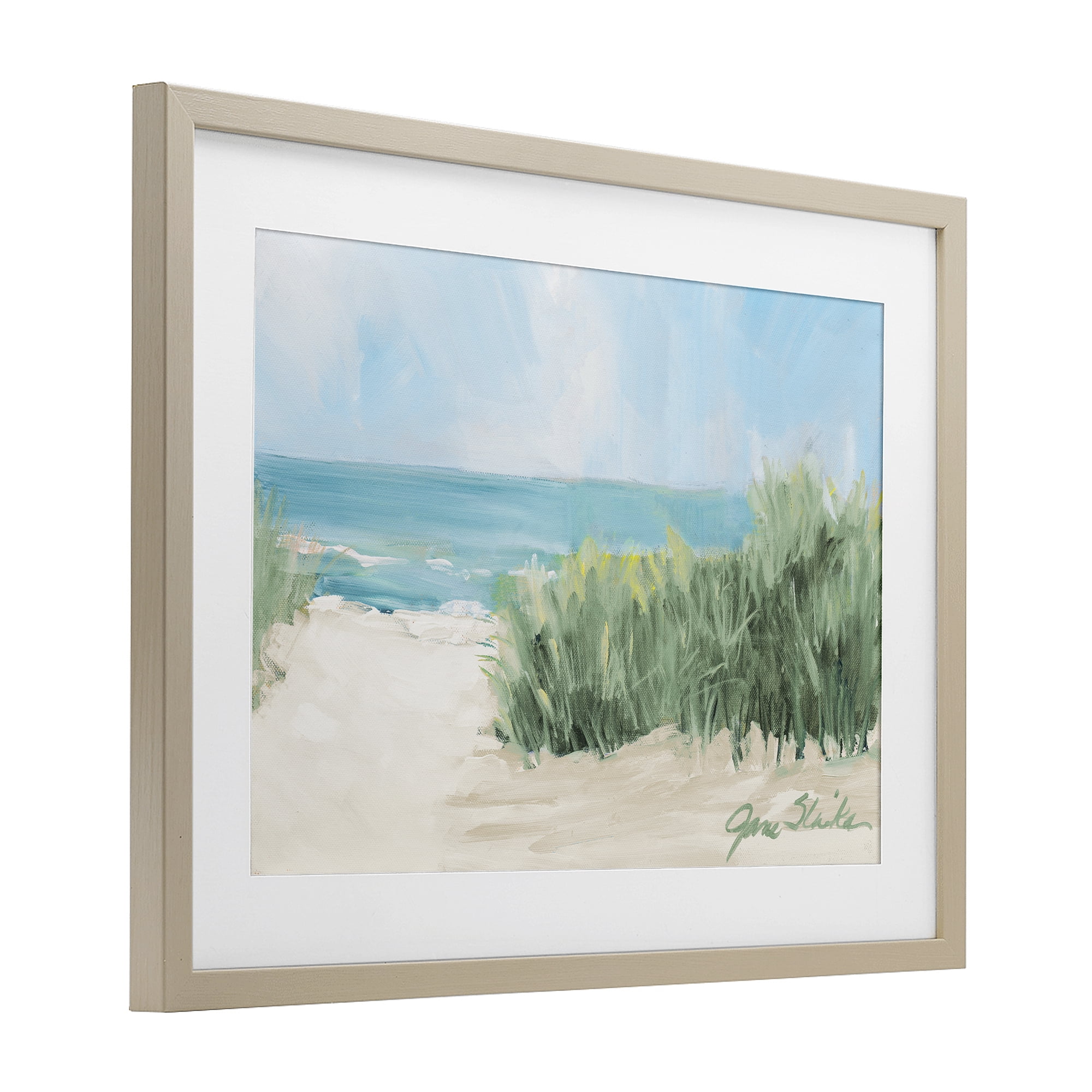 Stupell Industries Soothing Beach Day Birch Framed Print Under Glass, design by Jane Slivka