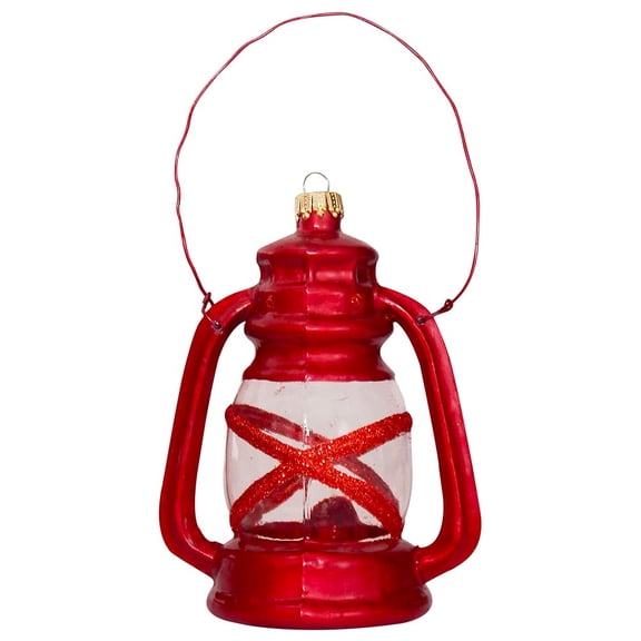 Christmas By Krebs Blown Glass Collectible Tree Ornaments (4 1/2" Red Lantern)