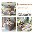 thumbnail image 5 of MAXYOYO Giant Fur Bean Bag Chair for Adult, Round Soft Fluffy BeanBag with Machine Washable Cover,Grey,Square,queen, 5 of 7