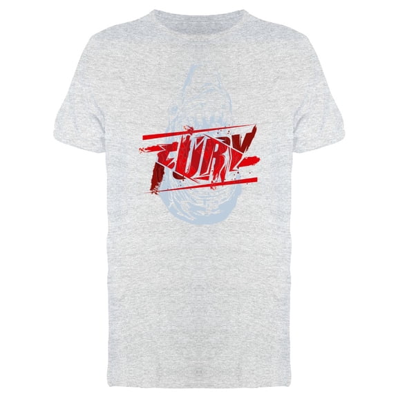 Grunge Fury Quote And Shark Head Tee Men's -Image by Shutterstock