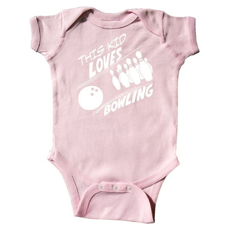 

Inktastic This Kid Loves Bowling Gift Baby Boy or Baby Girl Bodysuit