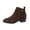 Brown, variant on Willtoo Boots for Women Faux Suede Round Toe Ankle Booties, Metal Rose Decor Low Block Heel Short Boots, Side Zipper Comfort Fall Winter Shoes