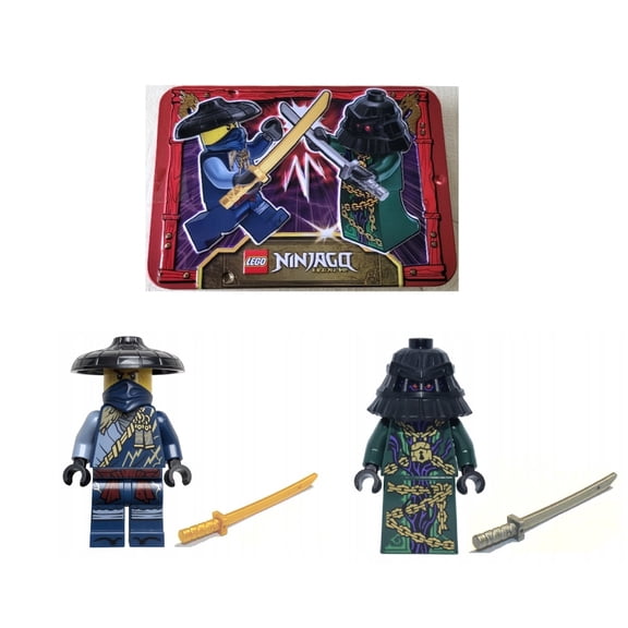 LEGO Ninjago Dragons Rising Jay vs Zarkt Minifigures in Collectible Metal Tin