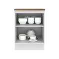 thumbnail image 4 of Madesa Hazel Kitchen Storage Base Cabinet with Adjustable Feet and an Internal Shelf 23 Inch Wide Engineered Wood Slab Doors Painted Finish Floor Mount Removable Plinth - White, 4 of 7