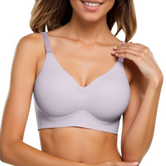 Arlun,Thin Seamless Bras for Women No Underwire Smooth Comfort Soft Support Liftting Bralettes Full Coverage Wireless Breathable Everyday Bras Purple XL