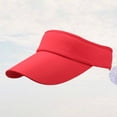 thumbnail image 1 of STRANDCHIC Chapeau Pare-Soleil Réglable Rouge avec Sangle Design Léger et Respirant pour Tennis Sports, 1 of 8