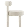 thumbnail image 4 of Side Dining Chair, Set of 2, Ivory White, Fabric, Kitchen Cafe Bistro Hospitality Restaurant, Modern Contemporary HB36145, 4 of 11