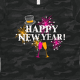 thumbnail image 4 of Inktastic Happy New Year with Hat Fireworks and Wine Glasses Women's T-Shirt, 4 of 5