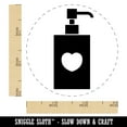 thumbnail image 2 of Soap Sanitizer Dispenser Silhouette with Heart Self-Inking Rubber Stamp Ink Stamper - Sky Blue Ink - Small 3/4 Inch, 2 of 7