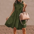 thumbnail image 3 of Uhndy Women's Sleeveless Ruffles Dress Loose Minidress Casual Summer Dress Army Green S, 3 of 4