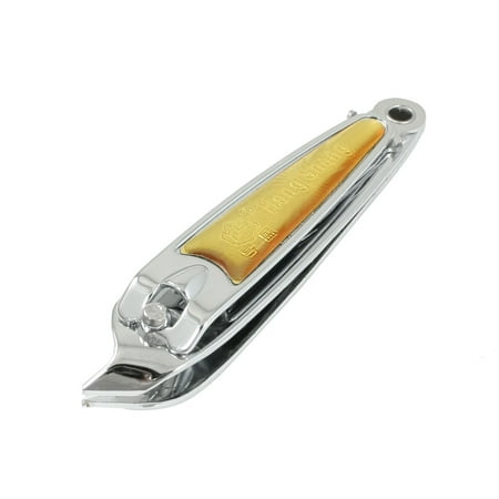 Unique Bargains Stainless Steel Orange Silver Tone Slant Nail Trimming Clippers Trimmer