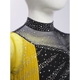 thumbnail image 4 of Aislor Girls Sparkly Figure Skating Dress Long Sleeve Ballet Tutu Leotard Contemporary Dancewear Black Yellow 16, 4 of 7