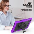 thumbnail image 4 of Case for Lenovo Tab K10 10.3 Inch/M10 FHD Plus 2020 2nd Gen with Screen Protector, 360 Degree Rotating Kickstand Hand Strap Heavy Duty Shockproof Cover with Shoulder Strap, Purple, 4 of 7