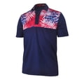 thumbnail image 1 of Monterey Club Men's Forest Leaves Print Block Golf Polo Shirt #1686, 1 of 2