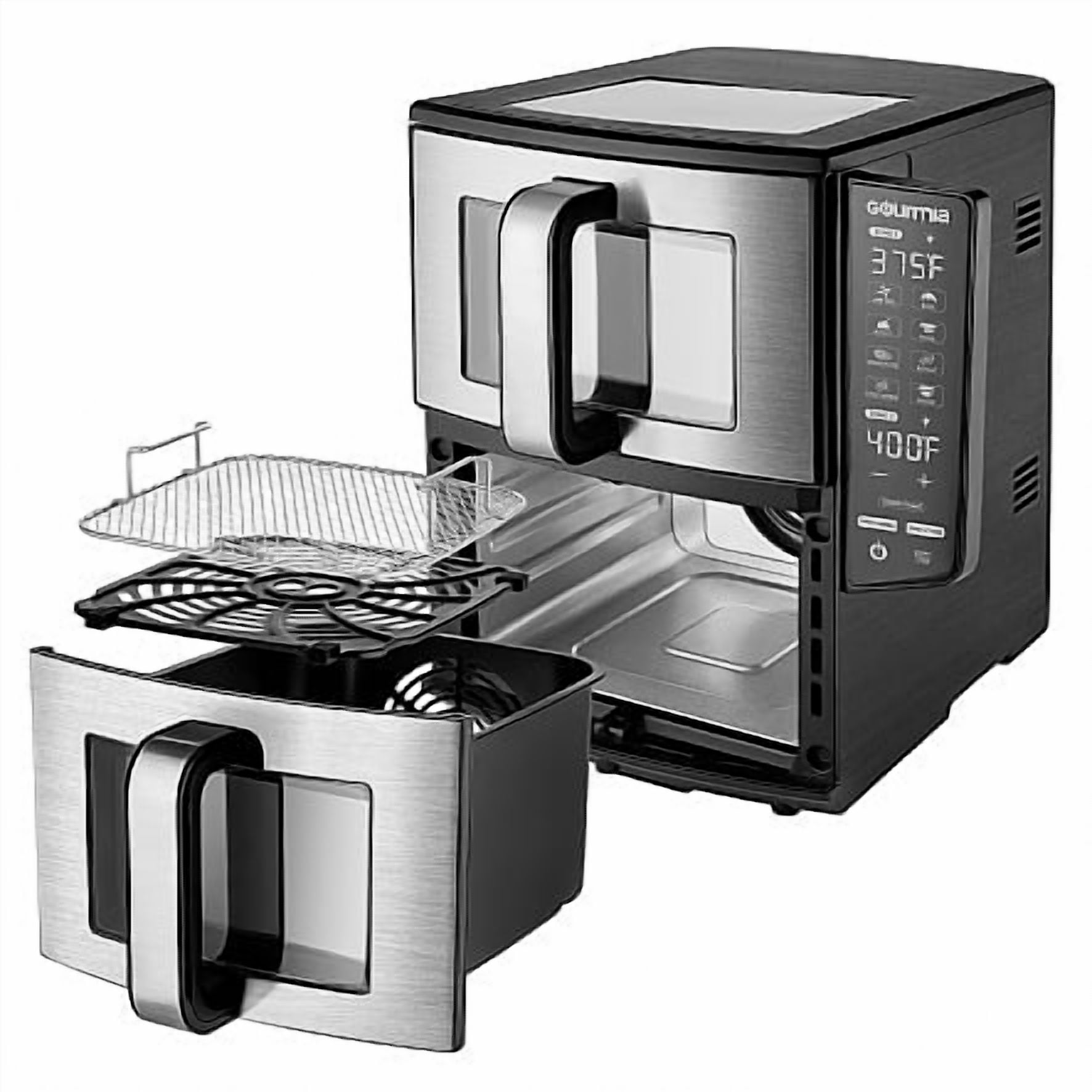 Gourmia 11 Quart Dual Basket Air Fryer with Smart Finish & 4-Layer Cooking