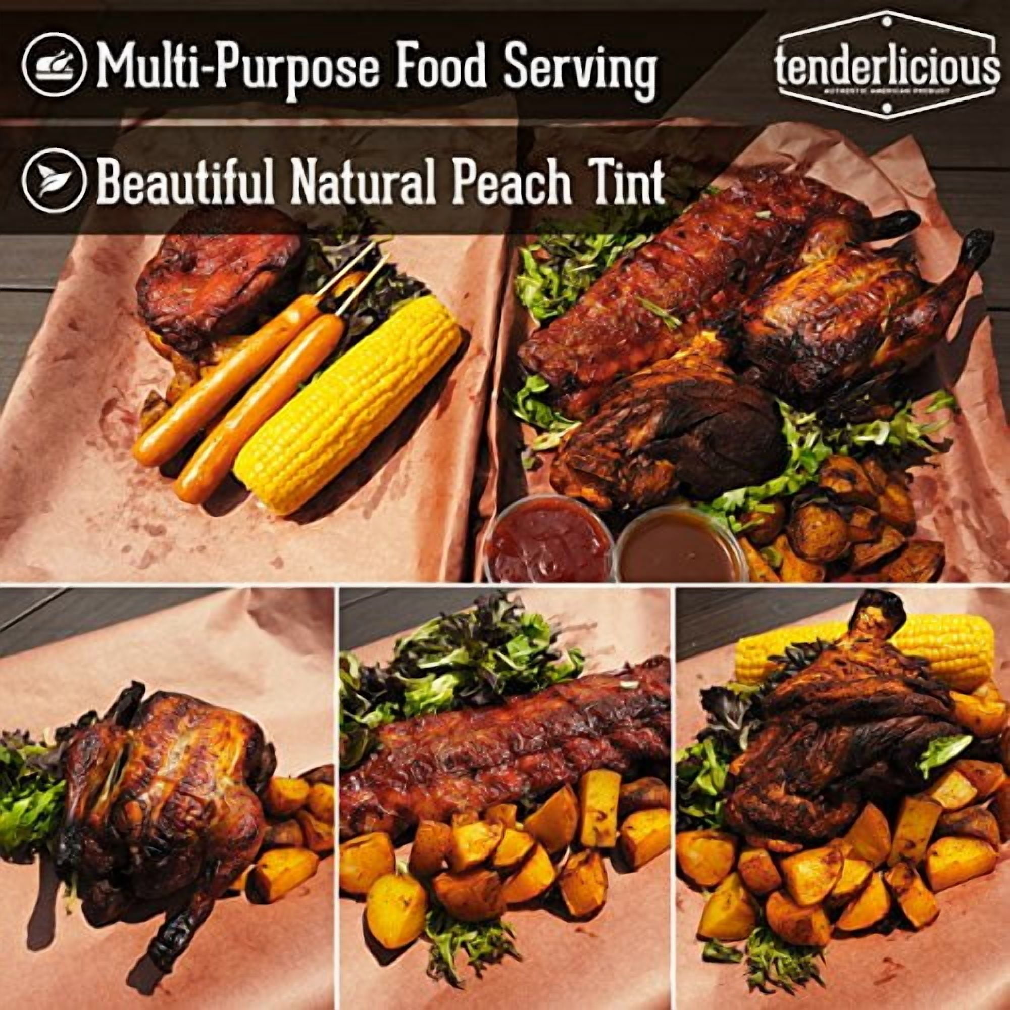 Pink Butcher Paper Roll - 24 " x 175 ' (2100 ") Peach Wrapping Paper for Beef Briskets - USA Made - All Natural Approved Food Grade BBQ Meat Smoking Paper - Unbleached Unwaxed Uncoated