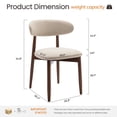 thumbnail image 4 of Upholstered Dining Chairs – Fabric Seat, Solid Wood Frame, For Kitchen or Dining Room Set of 6, Beige, 4 of 9